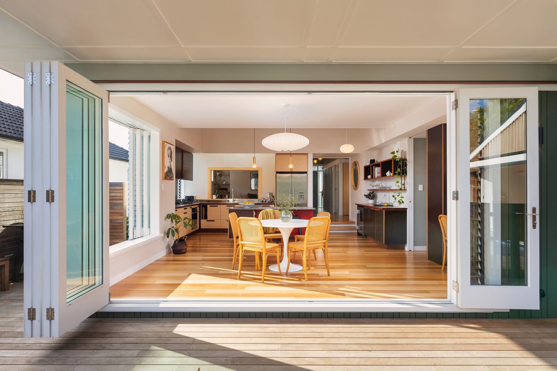 Bifolds open to the deck