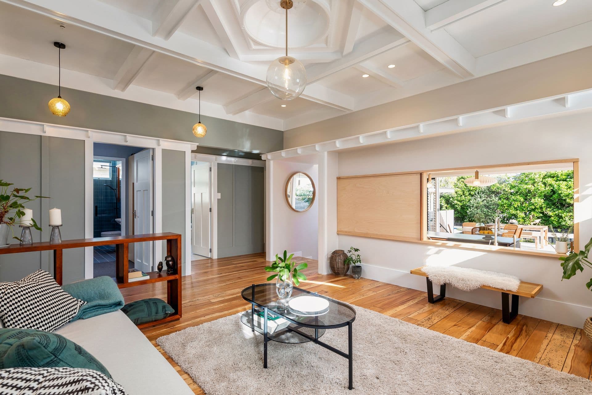 Through the living areas