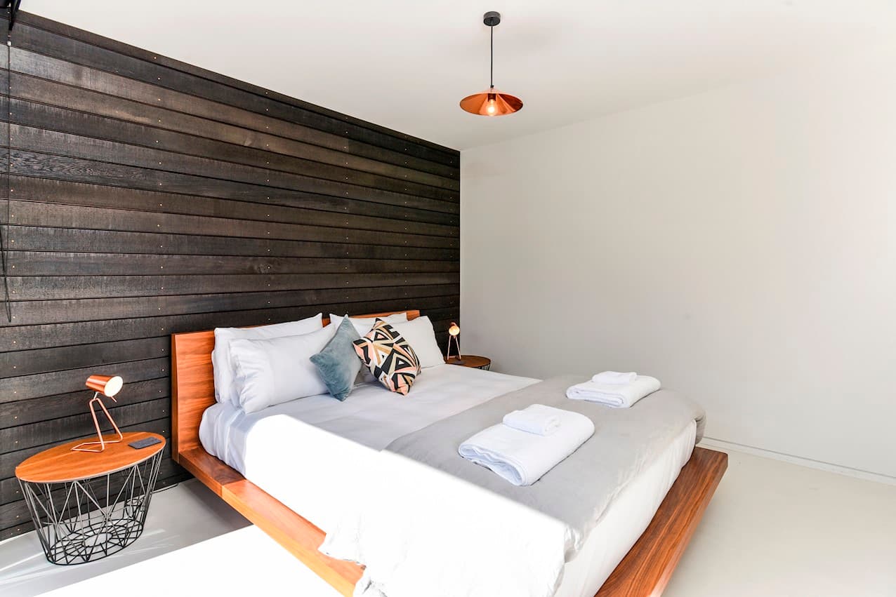 Bedroom in the dark cedar