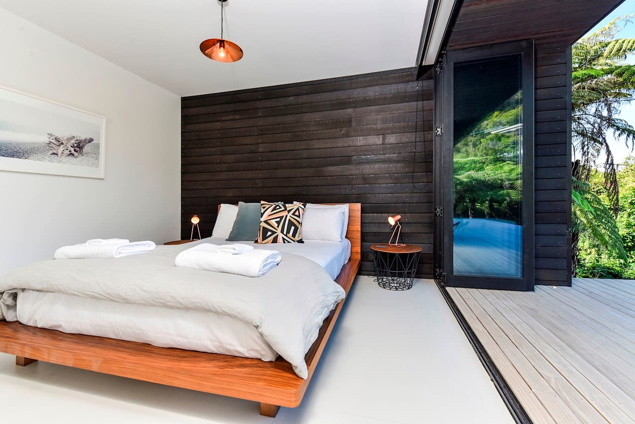 Bedroom opening to the deck