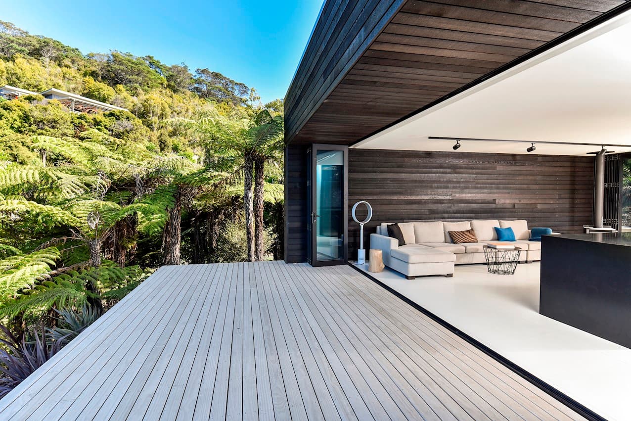 The deck into the living space