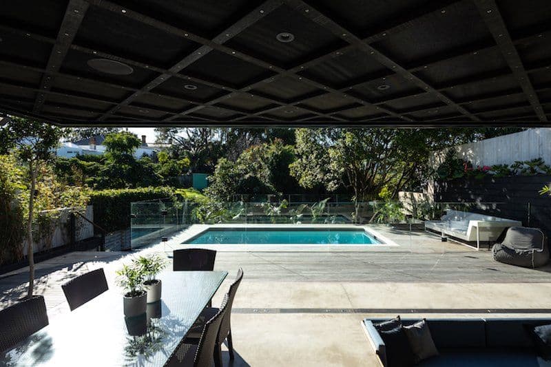 The pool from the outdoor room