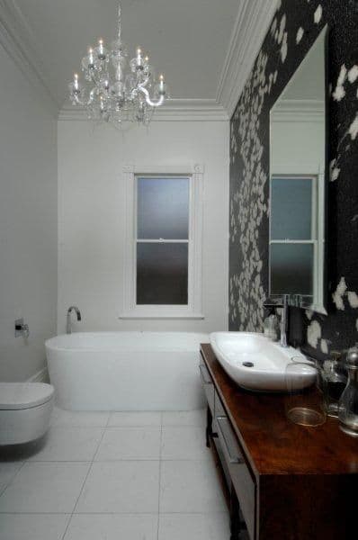 Bathroom with feature wall