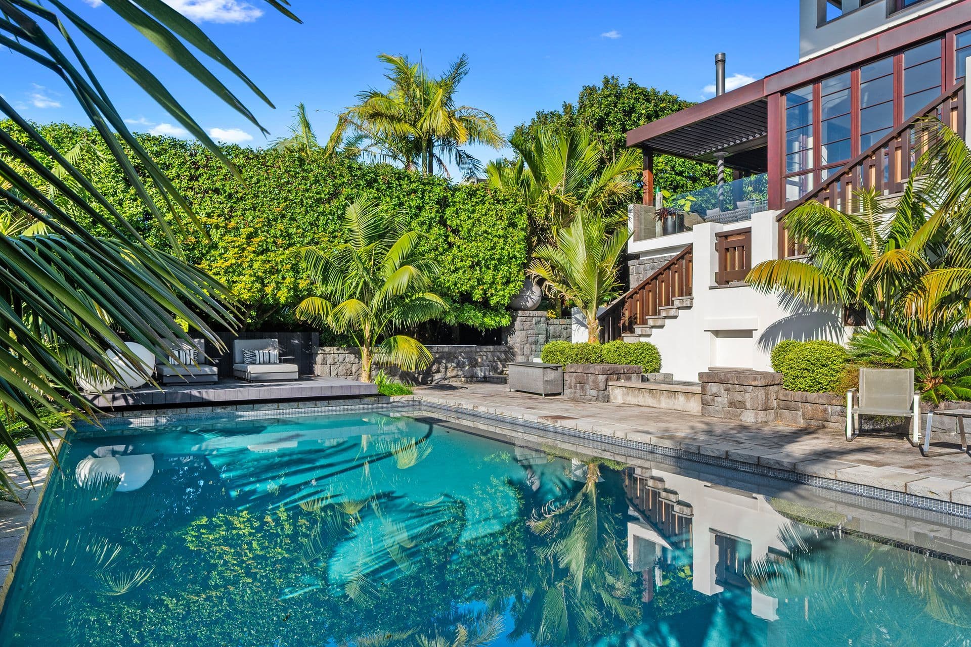 The pool under the palms