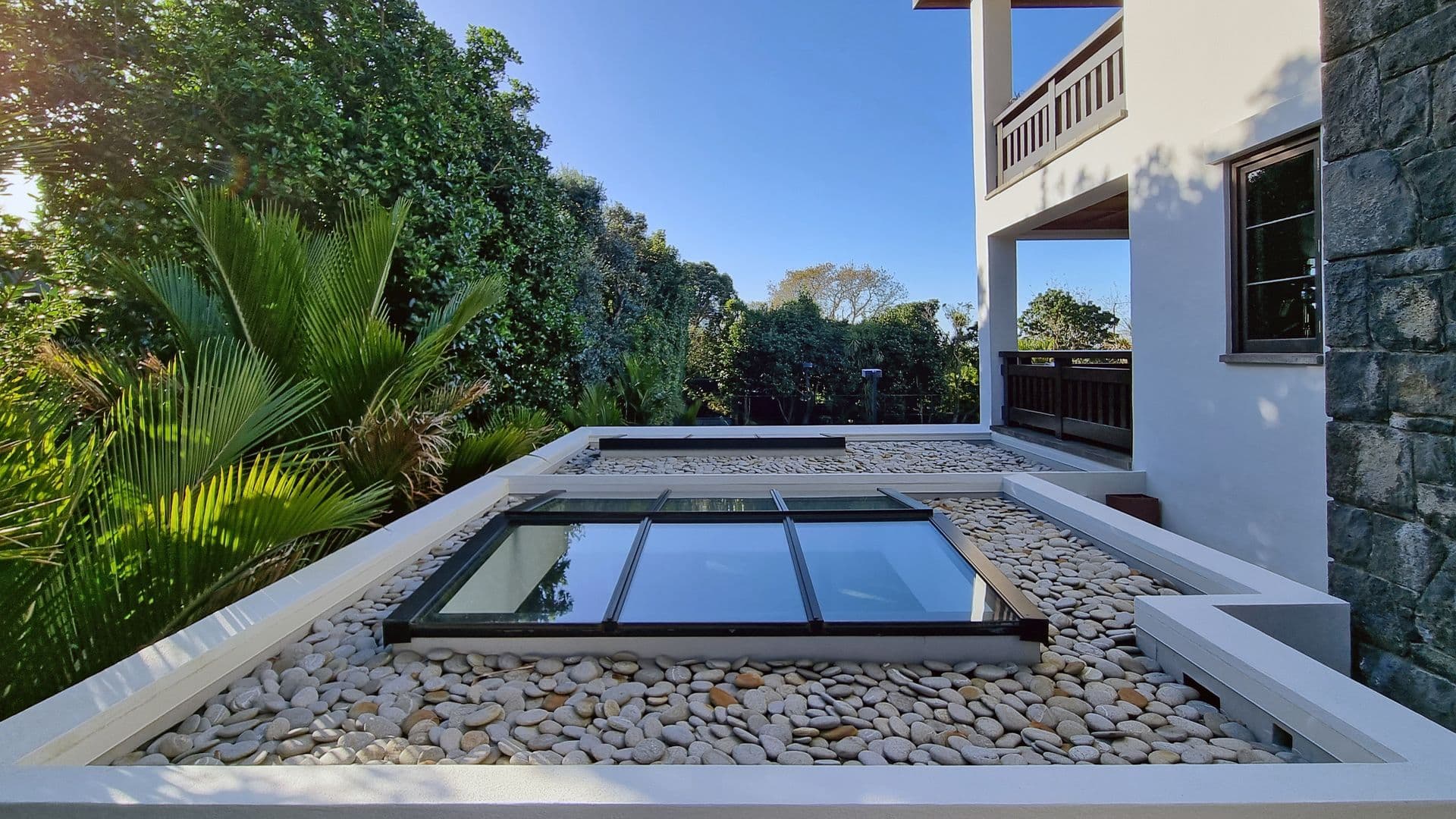 The gym skylight from above