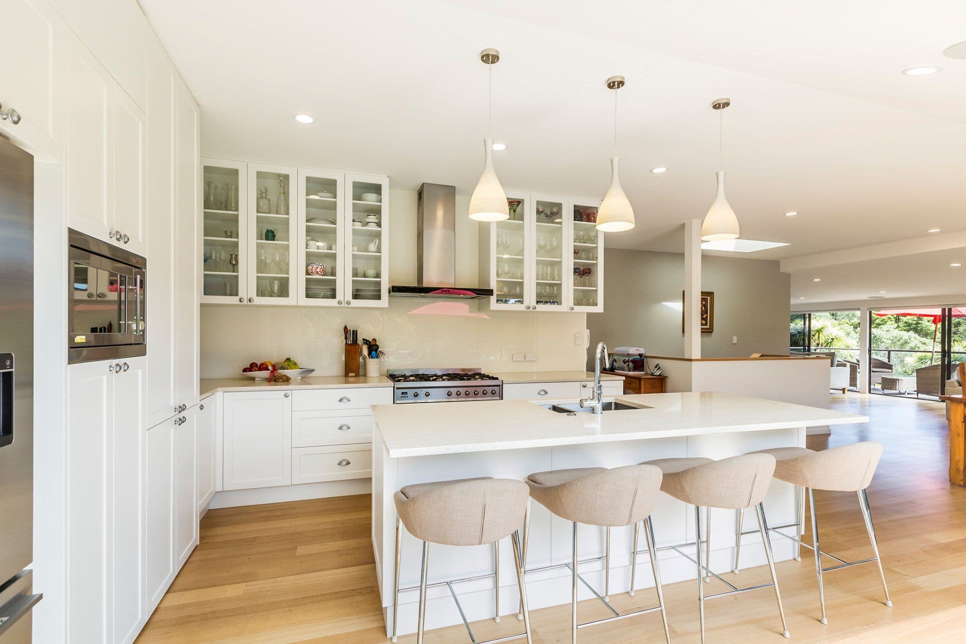 White kitchen and island